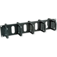 Conteg 19"-Kabelführung 2 HE mit 2 x 5 Kabelösen 80 x 80 mm