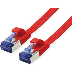 Value FTP Patch Cord, Cat.6A (Class EA), extra-flat, red, 0.5 m