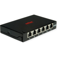 Roline Mini Patchpanel, Cat.6A/Cl.EA, 0.5U, 6x RJ45 ports, shielded, black