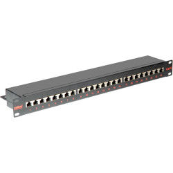 Roline Cat.6/Class E 19" Patch Panel, 24 Ports, STP black