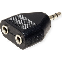 VALUE 3.5mm Adapter, 1x 3.5mm M to 2x 3.5mm F