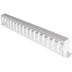 Value 19" Front Panel 1U with Patch channel 40 x 60 mm, RAL 7035 lightgrey