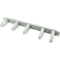 Value 19" Cable Management plate with Horizontal/Vertical cable rings for Cabinets, gr