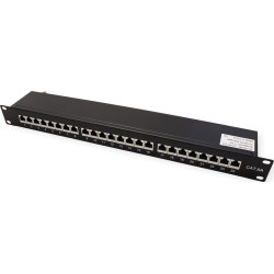 Value Cat.6A (Class EA) 19" Patch Panel, 24 Ports, shielded, black