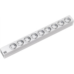 Bachmann 19" socket strip 9-way, without switch, Aluminium