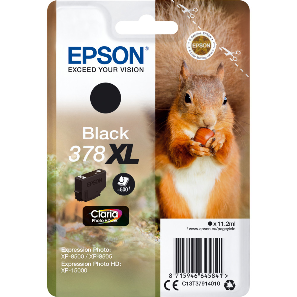 Epson Singlepack Black 378XL Claria Photo HD Ink