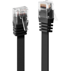 Lindy 0.3m Cat.6 U/UTP Flat Network Cable, Black