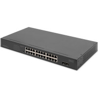 Digitus 24-Port Gigabit Netzwerkswitch, 19 Zoll, unmanaged,2 Uplink Ports, SFP