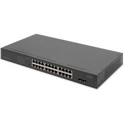 Digitus 24-Port Gigabit Netzwerkswitch, 19 Zoll, unmanaged,2 Uplink Ports, SFP