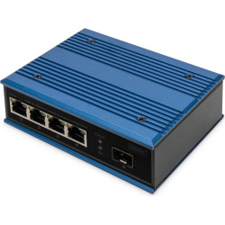 Digitus 4 port Fast Ethernet network switch, industrial, unmanaged, 1 SFP FE uplink