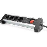 Digitus 4-way office socket strip with 2x USB ports