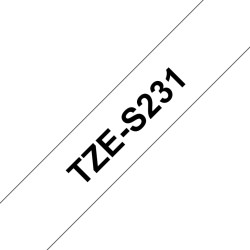Brother Schriftbandkassette Brother 12mm weiß/schwarz  TZES231