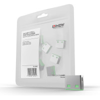 Lindy USB Type A Port Blockers (Without Key) - Pack of 10, Green