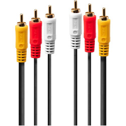 Lindy Premium Audio Video Cable 3x Phono, 2m