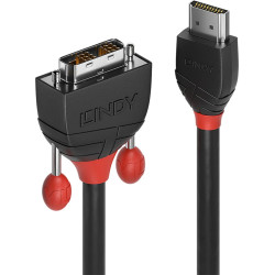 Lindy 0.5m HDMI to DVI-D Cable, Black Line