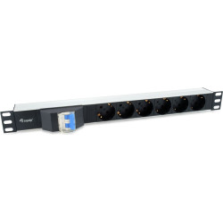 Equip 333312 energosadales vienība, PDU 6 Maiņstrāvas izvade (-s) 1U Melns
