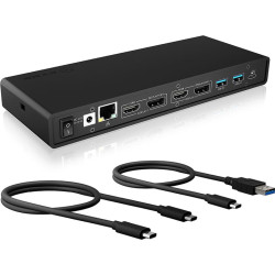 Icy Box IB-DK2245AC Vadu USB 3.2 Gen 1 (3.1 Gen 1) Type-C Melns