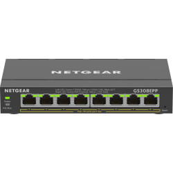 Netgear 8-Port Gigabit Ethernet High-Power PoE+ Plus Switch (GS308EPP) Vadīts L2/L3 Gigabit Ethernet (10/100/1000) Power over Ethernet (PoE) Melns