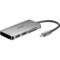 D-Link DUB-M610 dokstacija Vadu USB 3.2 Gen 1 (3.1 Gen 1) Type-C Alumīnijs
