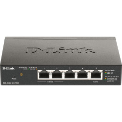 D-Link DGS-1100-05PDV2 tīkla pārslēgs Vadīts Gigabit Ethernet (10/100/1000) Power over Ethernet (PoE) Melns