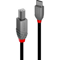 Lindy 2m USB 2.0 Typ C an B Kabel, Anthra Line
