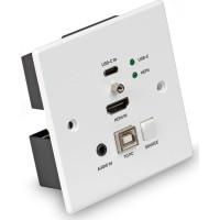 Lindy HDMI & TypeC HDBT UK WallPlate KVM Extender 150m