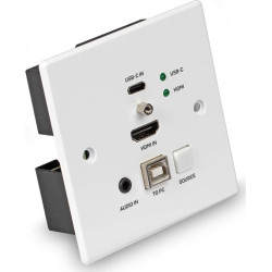 Lindy HDMI & TypeC HDBT UK WallPlate KVM Extender 150m