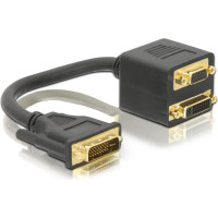 Delock Adapter DVI-I male to DVI-I and VGA female
