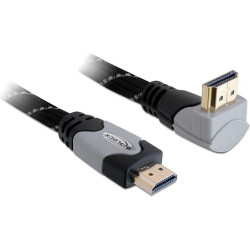 Delock Cable High Speed HDMI with Ethernet – HDMI A male > HDMI A male angled 4K 2 m