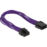 Delock Extension Power cable 8 pin EPS male > 8 pin EPS female textile shielding purple