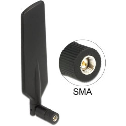 Delock LTE Antenna SMA plug 0.5 - 3 dBi omnidirectional rotatable with tilt joint black