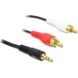 Delock Cable Audio 3.5 mm stereo jack male > 2 x RCA male 1.5 m