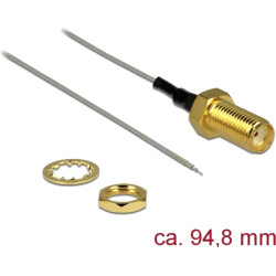 Delock Antenna Cable SMA Jack Bulkhead > open end tinned (1.37; 94.8 cm) thread length 10 mm