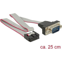 Delock Cable RS-232 Serial pin header female to DB9 male layout 1:1