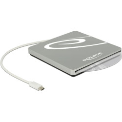 Delock External Enclosure for 5.25″ Slot-in Slim SATA Drives 9.5 / 12.7 mm to USB Type-C™ male silver