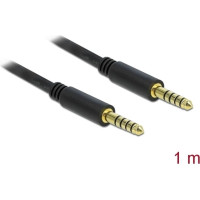 Delock Stereo Jack Cable 4.4 mm 5 pin male to male 1 m black
