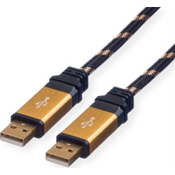 USB 2.0 kabelis  A/A, M/M, 3.0m, Roline Gold