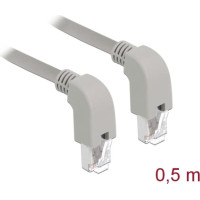 Delock Network cable RJ45 Cat.6A S/FTP downwards / downwards angled 0.5 m