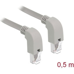 Delock Network cable RJ45 Cat.6A S/FTP downwards / downwards angled 0.5 m