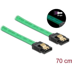 Delock SATA 6 Gb/s Cable UV glow effect green 70 cm