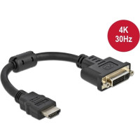 Delock Adapter HDMI male to DVI 24+5 female 4K 30 Hz 20 cm