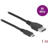 Delock Bidirectional USB Type-C™ to DisplayPort Cable (DP Alt Mode) 8K 60 Hz 1 m DP 8K certified