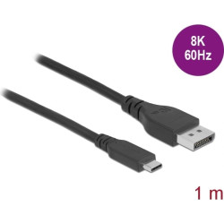 Delock Bidirectional USB Type-C™ to DisplayPort Cable (DP Alt Mode) 8K 60 Hz 1 m DP 8K certified