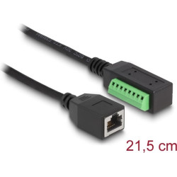 Delock RJ45 Cable Cat.5e jack to Terminal Block Adapter 21.5 cm