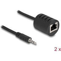 Delock Stereo Audio Extender RJ45 jack to 3.5 mm stereo jack male Cat.5 up to 50 m set 2 pieces