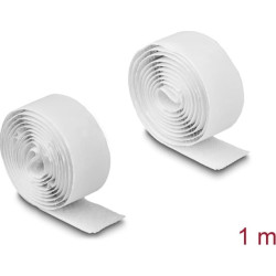 Delock Hook-and-loop tape self-adhesive L 1 m x W 20 mm white