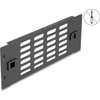 Delock 10″ Network Cabinet Panel with ventilation slots tool free 2U black