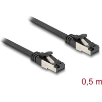 Delock RJ45 Flat Patch Cable plug to plug Cat.8.1 flexible 0.5 m black