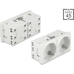 Delock Easy 45 Grounded Power Socket with a 45° arrangement 2-way extendable 45 x 45 mm