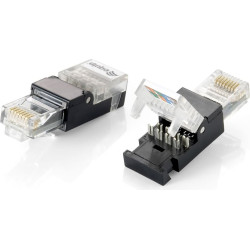 Equip 121163 vadu savienotājs RJ-45 Melns, Caurspīdīgs